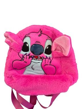 Bright Pink Plush Cartoon Character Kids Backpack